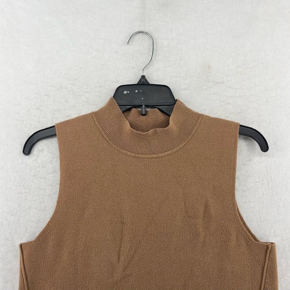 Banana Republic Tank Top Women M Brown Sleeveless Knit Mock Minimalist Preppy - Picture 5 of 10